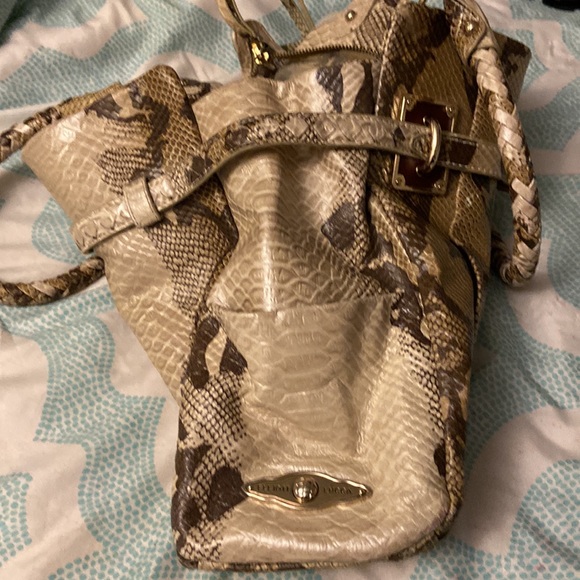 Elliot Lucca Large Purse. Brown/Tan Snakeskin. 17x12 - Picture 9 of 16